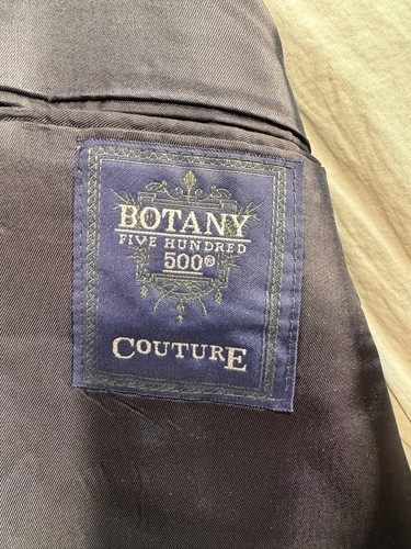 BOTANY 500 Mens Navy Blue Classic Fit Pleated 2 Pc Suit 42L Jacket 36x32 Pant - Picture 8 of 12