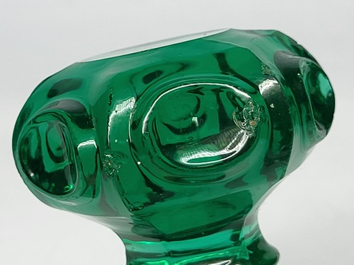 Antique Unusual UV Glowing URANIUM DARK EMERALD GREEN GLASS DOOR KNOB #1 - 第 12/17 張圖片