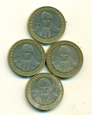 4 BI-METAL 100 PESO COINS from CHILE (2009, 2010, 2011 & 2012)
