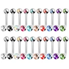 Double Gem Titanium Curved Banana Bar VCH Hood Christina Genital Piercing 1.6mm