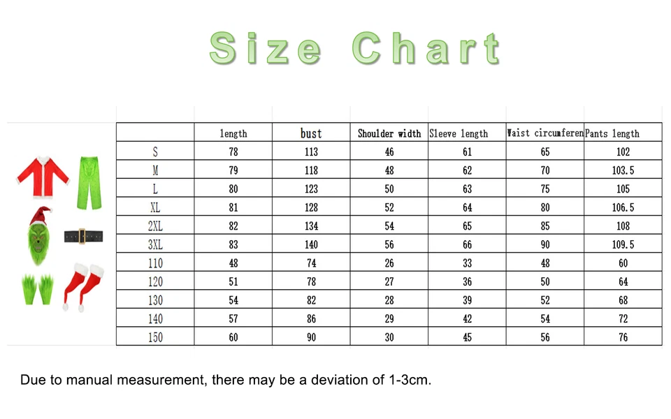 Disfraz de Monstruo Verde Adulto Máscara Juegos con disfraces Navidad Santa Vestido Elegante Conjunto NAVIDAD Foto 2 de 4