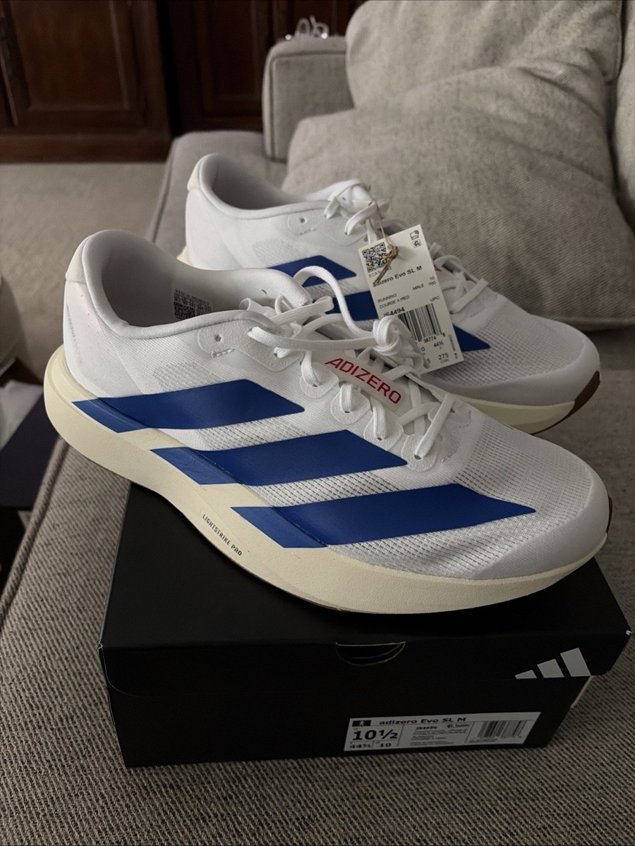 NWT adidas Men\'s Adizero Evo SL White 10.5 US adidas Adizero Evo SL M Footwear White Core Black Men Road  main image 4