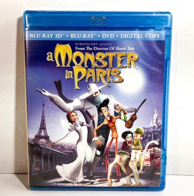 A Monster in Paris (Blu-ray 2013) With DVD Widescreen, 3D NEW (Read Description)