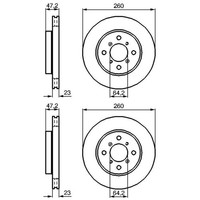 2X Bosch Bremsscheiben Ø260Mm Vorne Passend FÜR Honda Accord Prelude