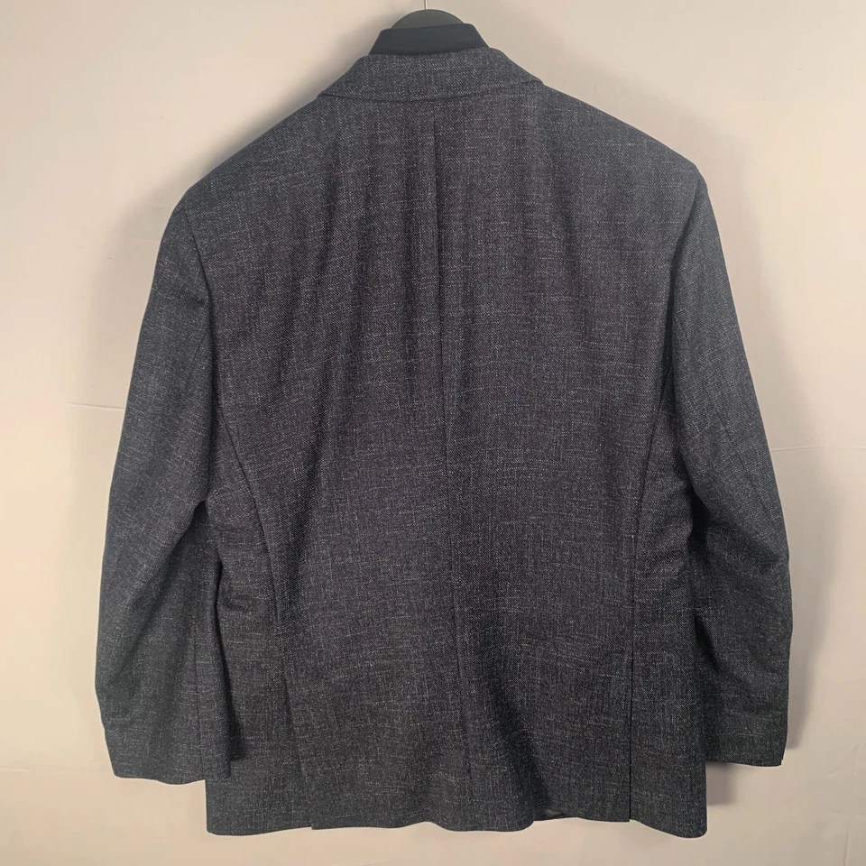 Abrigo deportivo Hugo Boss para hombre 42R azul 2 botones forro extraíble mezcla de algodón lana Foto 3 de 4