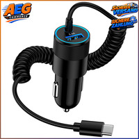 USB ZigarettenanzüNder Adapter 3.4A Schnell Kfz LadegeräT Mit 1.2M Spiralkabel
