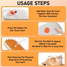 4 In 1 Cat Steam Brush, Anti Static Shedding Spray Comb, Hair Removal, Mist Indo