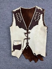 Men's Cowboy Western Style Native American Buckskin Vest beautiful Hand Made