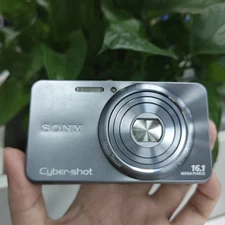 SONY Cyber-shot DSC-W570 Silver 5x Zoom Digital Camera W/ Battery & SD Card