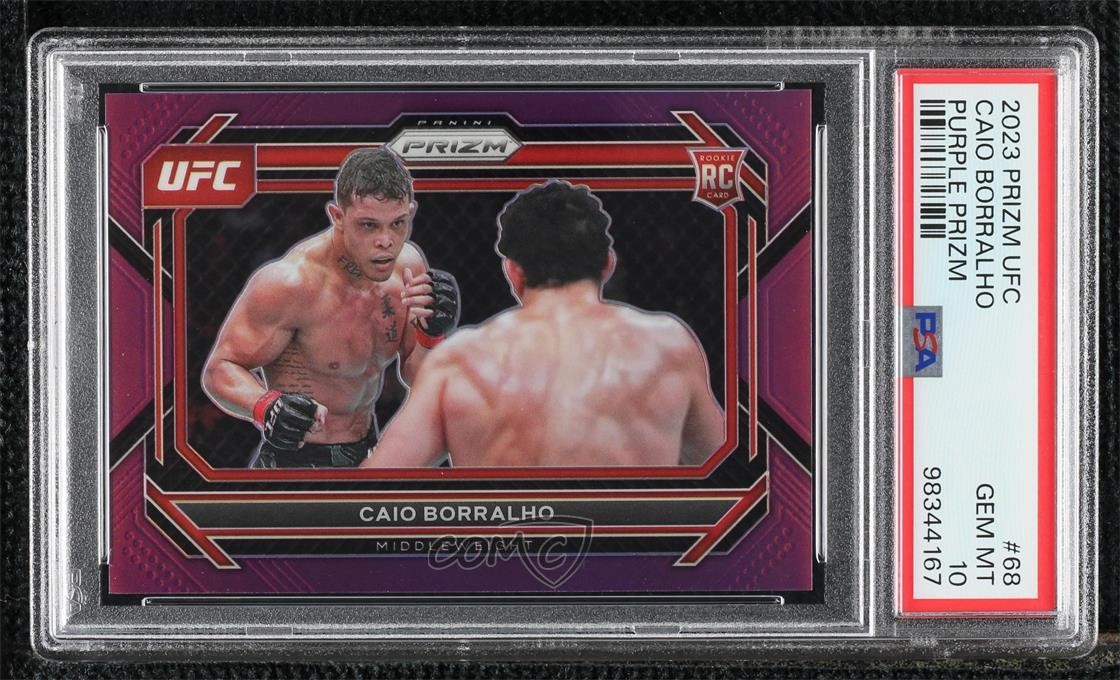 2023 Panini Prizm UFC Purple Prizm 110/149 Caio Borralho #68 PSA 10 GEM MT 0cf3