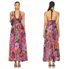 Free People Baysides Floral Halter Sundress Maxi Dress XS