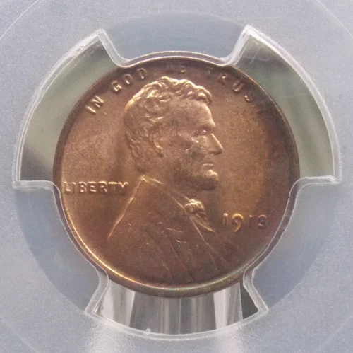 1913 "P" Lincoln WHEAT Cent 1c PCGS MS64 RB #248 Red Brown BU Unc ECC&C, Inc.