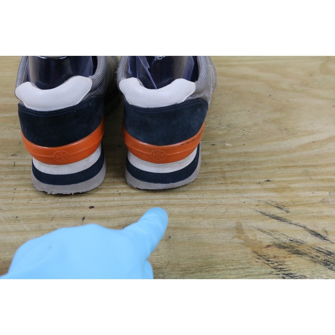 Tory Burch Sneakers Womens 8.5M Gray Leather Sawtooth Logo Shoes Athletic thumbnail 15