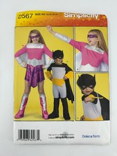Simplicity 2567 Children's Costumes K5 7,8,10,12,14 Superhero