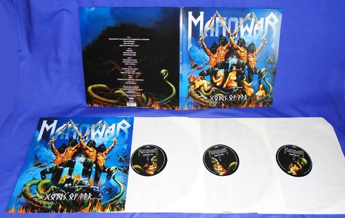 RARE 3 LP set Manowar ‘Gods of War’ 1st press NM cond. censored inner slv slick