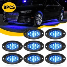Blue 8x Light Rock Kit Glow LED Underbody Universal Neon Lamp For Jeep Truck SUV
