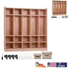 5-Section Classroom Coat Locker, 10 Cubbies w/Anti-tip Kit for Classrooms Home
