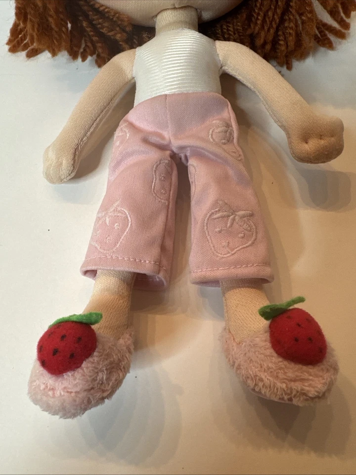 Strawberry Shortcake 2003 Bandai Pink Pajamas Sleep Mask Stuffed Plush Doll 9" - Image 3 of 4