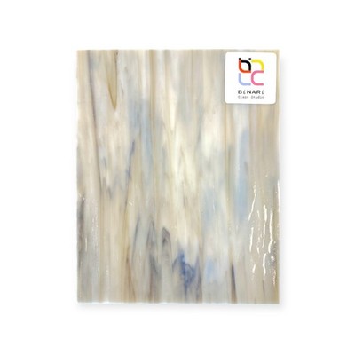 8 x 10 in Medium Gray & Brown Swirled Dense Opal Wissmach Stained Glass Sheet 