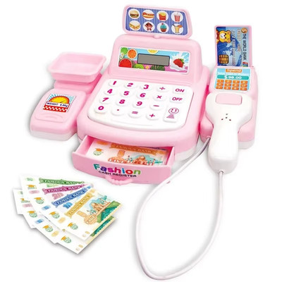 Kinder Registrierkasse Spielzeug Elektronisch Spielkasse mit Licht Sound Kasse