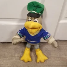 Vintage Seattle Seahawks NFL Mascot Stuffins Plush Jersey Shirt Hat 1994 Toy