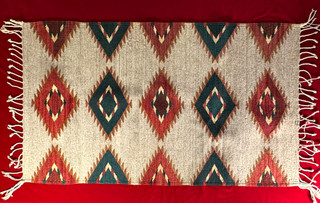 SCARCE EARLY NATIVE AMERICAN NAVAJO WOVEN COTTON RUG