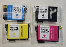 New Replacement Ink Cartridges 220 XL Black Yellow Cyan Magenta Epson T220XL Lot