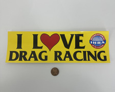 Rare Vintage I Love Drag Racing Bumper Sticker Ihra Hot Rod Decal 3 X 9.5 Nos