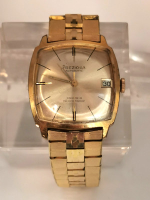 Preziosa Automatic Uhr, 25 Rubis, Shockproof, vergoldet, LÄUFT (618)