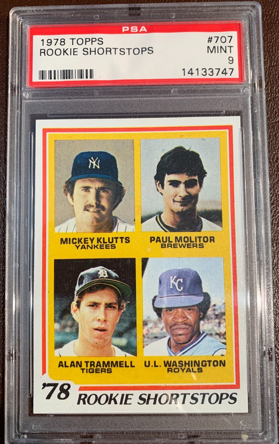 Paul Molitor & Alan Trammell, 1978 Topps #707, PSA 9. Free Shipping.