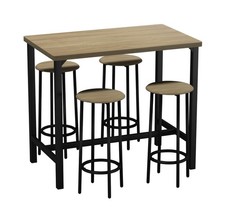 Space Saver Table and Chairs 4 Stools Dining Kitchen Breakfast Set Small Compact