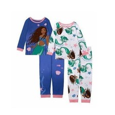 Disney Ariel Character Kids' 4-piece Cotton Pajama Set Size 5 New with Tags
