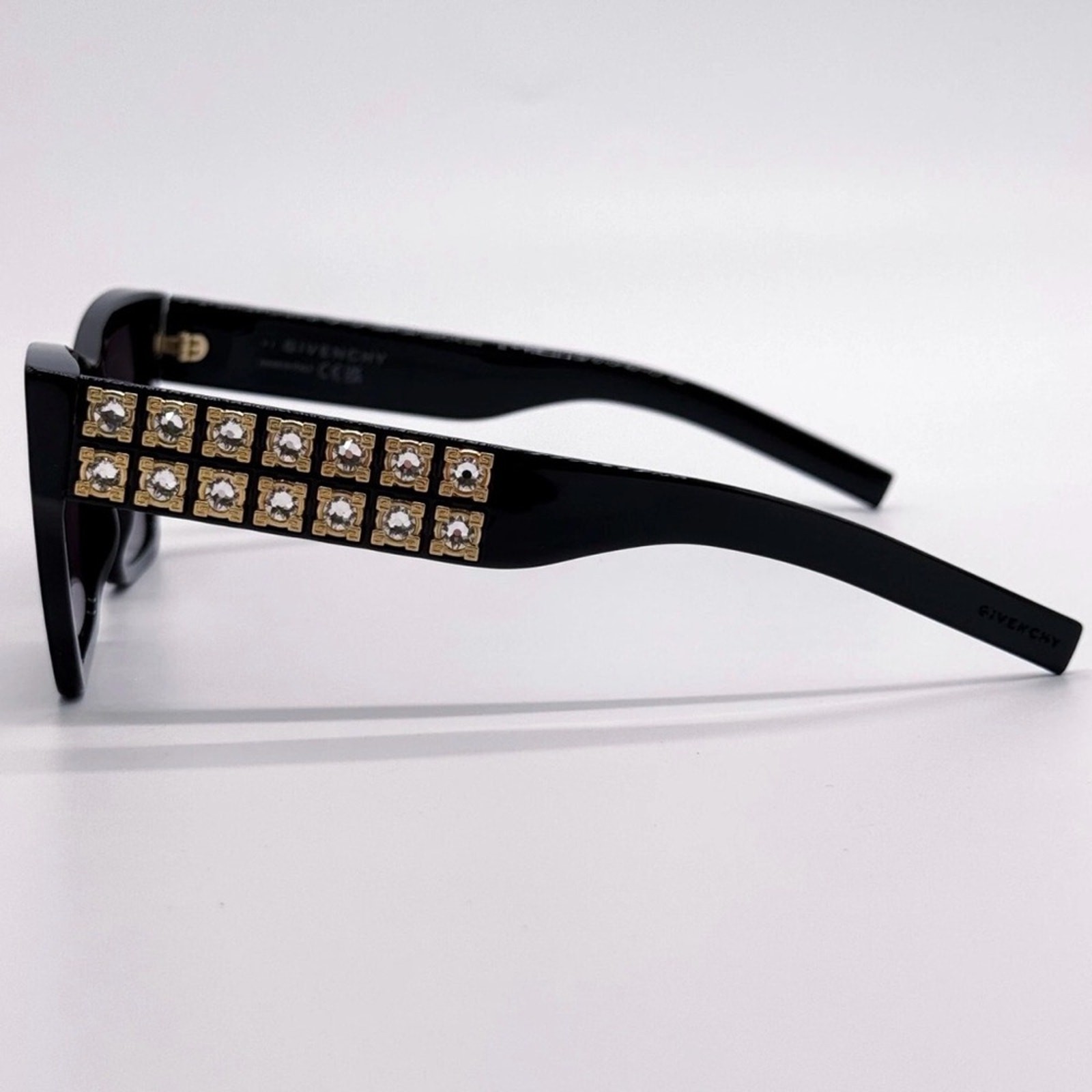  New! Givenchy Elegant Black Sunglasses with Crystals, GV40076I 01A, Authentic thumbnail 5