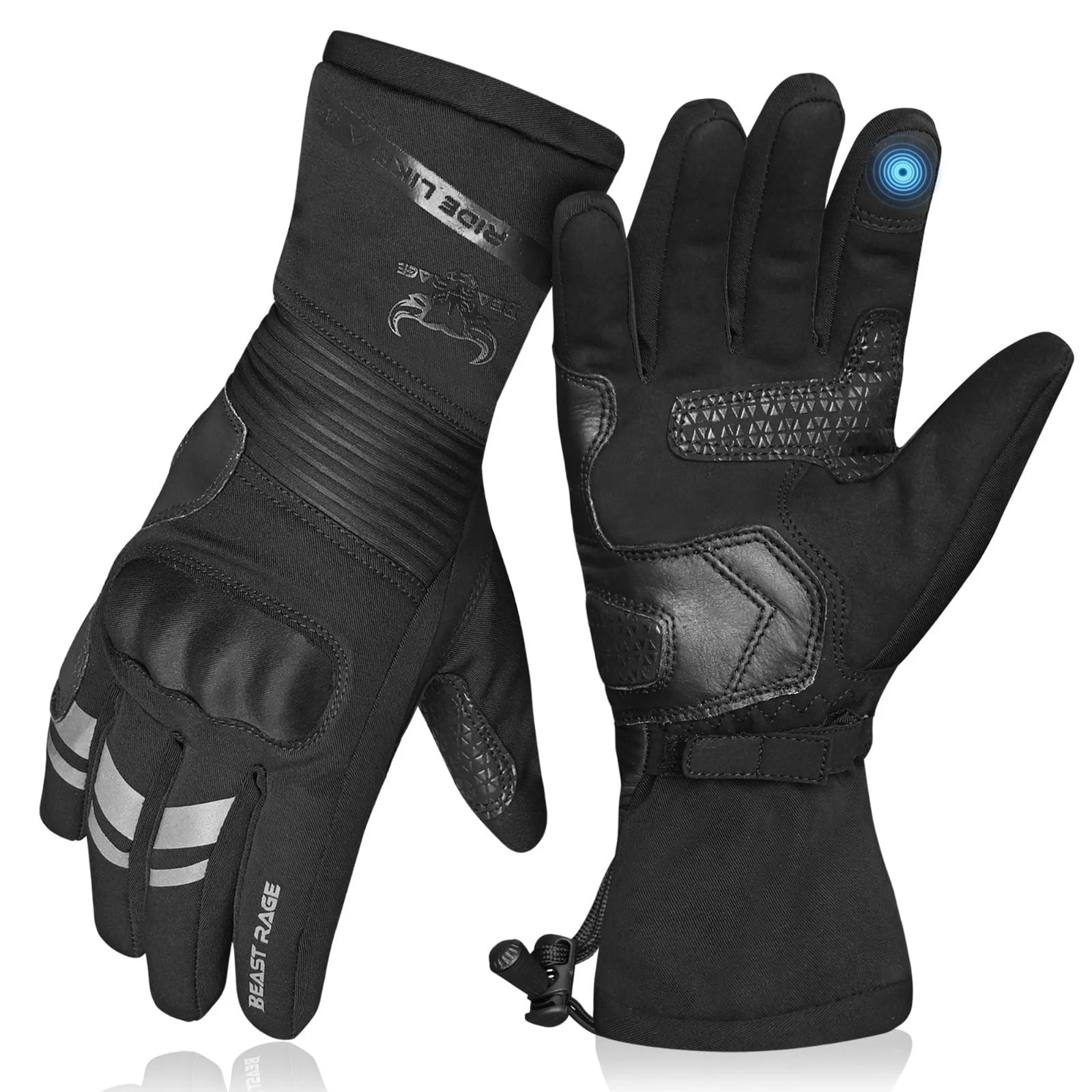 BEAST RAGE Motorbike Gloves for Men Women S, Black