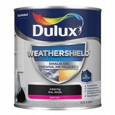 Peinture acrylique émail Dulux Weathershield pour métal et bois, noire, 0,7 L