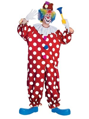 Rubies Men's Haunted House Collection Dotted Clown Adult Sized Costumes, Red,...