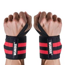 Weightlifting Wrist Wraps - 18" Professional Wrist Support with Heavy-Duty Red