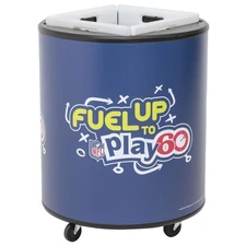 COLD-SELL Barrel, 2-Crate w/ "Fuel Up to Play" Logo - 26"D x 32"H