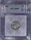 1951 Roosevelt Dime 10C ICG MS66