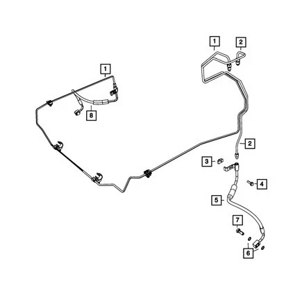 Mopar 68282444AH Air Brake Hose Front, Right, For 2018 2024 Wrangler for Jeep - Image 2 of 4
