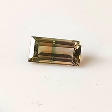 Natural Tourmaline Bi Color 1.65 Carat Baguette Shape Faceted Gemstone 5X10 MM