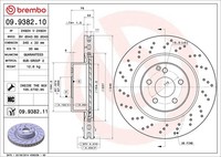2X Bremsscheibe Prime Line - UV Coated Brembo 09.9382.11 FüR Mercedes Klasse 500