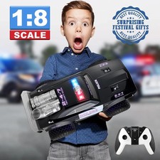 Large Remote Control Police Car Toy with Lights and Sirens for Boys 1:8 Cop Car