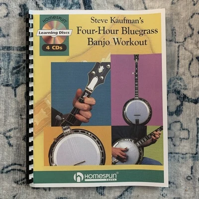 Steve Kaufman 4 Hr Bluegrass Banjo Workout Rare- 4 Cds Spiral New!!!! - Photo 1/4