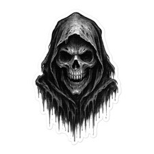Grim Reaper Death Skull Sticker For Car Window, Laptop