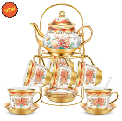English Porcelain Tea Set Floral Vintage Style China Teapot Wedding Gift for Her