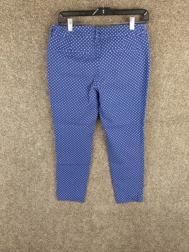 Old Navy Pixie Skinny Pant Womens 10 Blue White Geometric Mid Rise Ankle Stretch - Picture 3 of 11