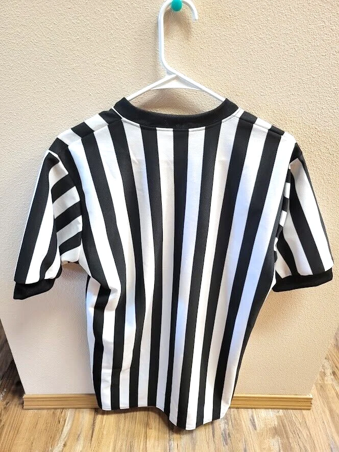 Camisa de árbitro Mcdavid blanca negra a rayas para hombre talla mediana Foto 2 de 3