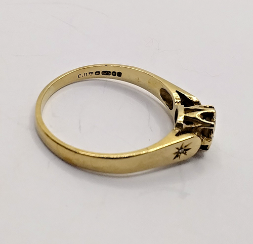 Vintage 9ct Gold & Diamond Ring - Size O - London 1989 - Picture 6 of 6