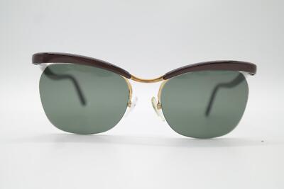 Vintage ESSEL Arc 08/70 Gold Double Brown Half-Frame Sunglasses